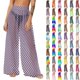 thumbnail image 1 of Pincandy Women See Through Sheer Mesh Pants Beach Swimsuit Bikini Bottom Cover up Party Club Elastic High Waist Wide Leg Pants, 1 of 7