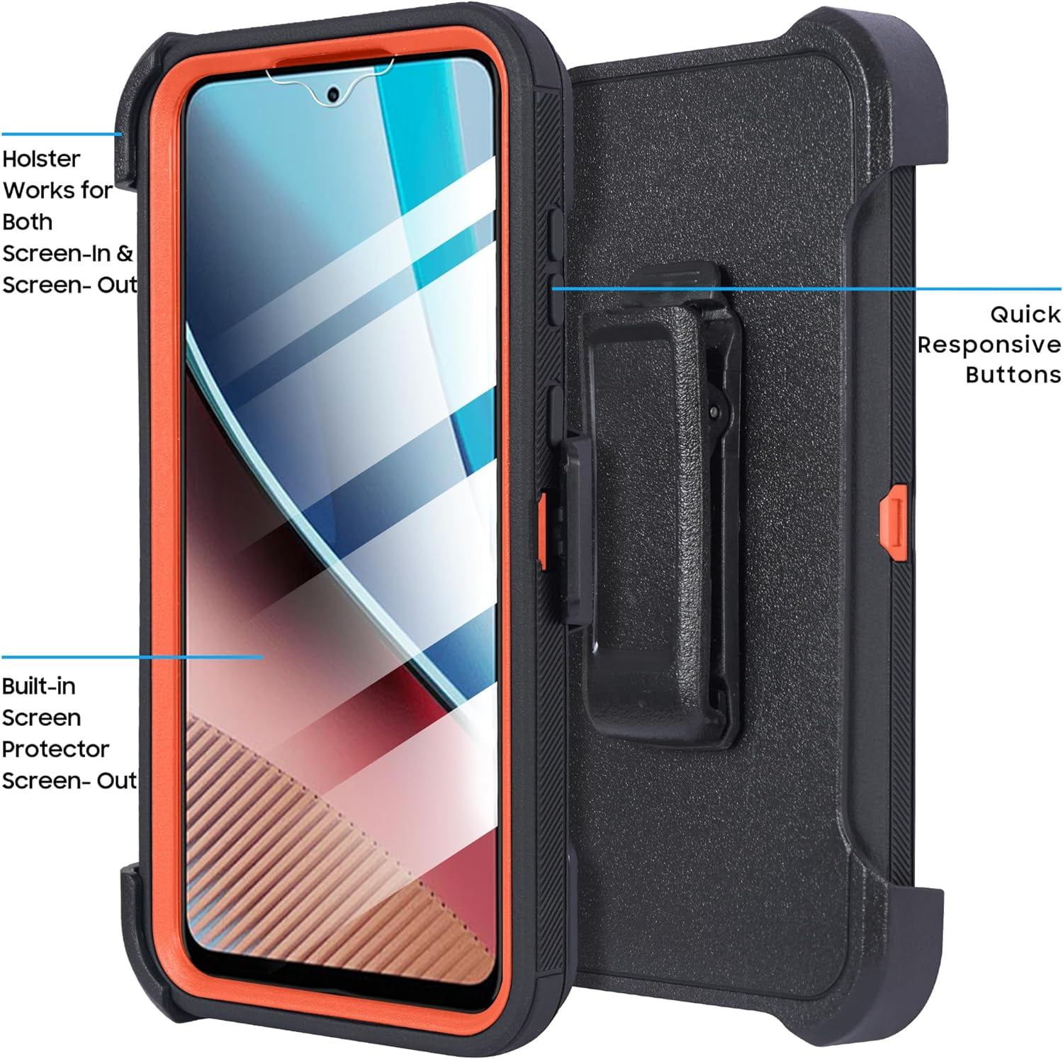 ThousandGear Compatible for Motorola Moto G Stylus 5G 2024 Case with Clip Belt Holster, Heavy Duty Military Grade Drop Protective Case (Camoflauge) & Fast Wall Charger Kit