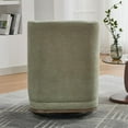 thumbnail image 4 of Hassch 360° Swivel Chenille Barrel Chair with Metal Base and Pillow, Comfy Upholstered Accent Chair for Family Room, Office & Sitting Area (Pale Green), 4 of 8