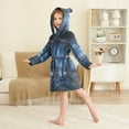 thumbnail image 4 of FORMRS Niños Bathrobe Unisex Hooded Robe Soft Plush Pajamas Sleepwear, Size 4-6T, Window Space, 4 of 7