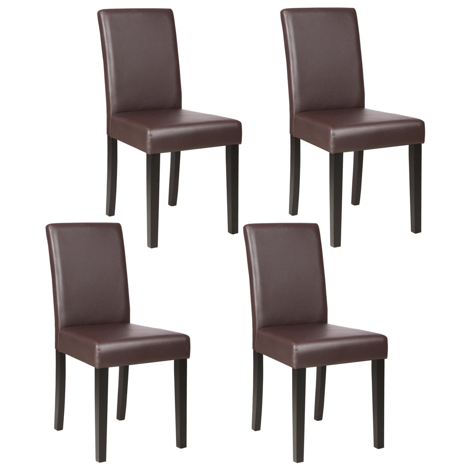 Mecor Dining Chairs Set of 4,Kitchen Leather Chair with Solid Wood Legs
