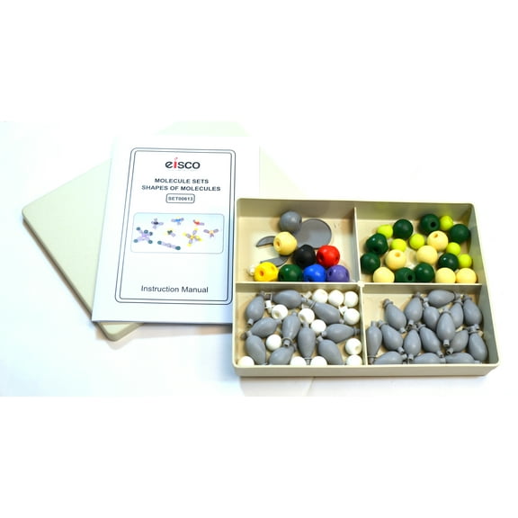 Molecular Model Kit (74 Pieces) - Demonstration of Bond Orientation, VSEPR Theory - Case Included - Eisco Labs