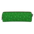 thumbnail image 2 of Ratiio Green Glitter Pattern Leather Pencil Case, Pencil Pouch with Durable Zipper, Compact and Stylish Organizer for Stationery, Art Supplies, Travel Essentials, 2 of 8
