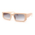thumbnail image 2 of Womens Square Rectangle Mod Plastic Minimal Sunglasses Peach - Smoke, 2 of 4