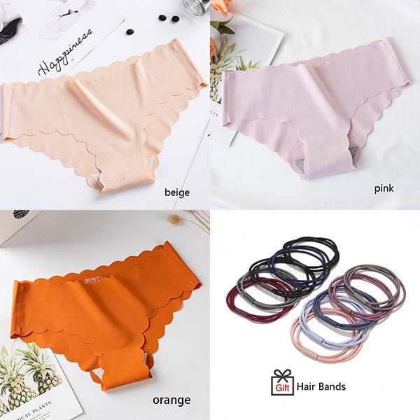 3 unids/set Bragas sin costuras para mujer, ropa interior de seda deslizante, calzoncillos femeninos, Bragas de satén con volantes para mujer, Bragas suaves para niña Tan Jianjun unisex