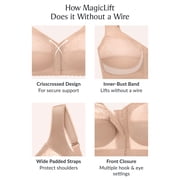 Glamorise MagicLift Front-Closure Support Wirefree Bra 1200 (Womens & Womens Plus)