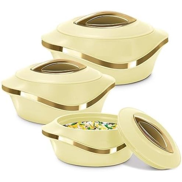 Casserole Set for kitchen Item Casserole Gift Inner Stainless Steel Casserole Steel Hot Box Insulated Casserole Grade Hot & Cold Hot Box for Serve Chapatti, Curry, Dishes, Keeps Food hot & Fresh Roti
