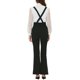 thumbnail image 3 of INSPIRAR CHIC Pantalones de tirantes de cintura alta para mujer, overoles de campana, mono negro XS, 3 of 5
