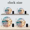 thumbnail image 3 of Blue Wall Clock Silent Glass Beach Wall Clock for Living Room Large Wall Clocks Battery Operated 20 Inch, 3 of 5