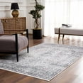 thumbnail image 5 of Hauteloom Boyana Bohemian Vintage Medallion Area Rug - Farmhouse Oriental Carpet for Living Room, Bedroom - Machine Washable- Light Blue, Off White, Charcoal - 6'7" x 9', 5 of 11