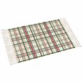 thumbnail image 5 of Green Red Plaid Christmas Bathroom Rug 2x3 Front Door Mat with Tassel Cotton Woven Throw Area Rug Washable Small Entry Rugs Xmas Checkered Buffalo Low Profile Carpet for Kitchen Laundry Room, 5 of 5