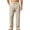 Khaki, variant on Guluxicc Men's Linen Pants with Multi Pocket Loose Drawstring Elastic Waist Full Straight Leg Trousers for Everyday Summer Fall