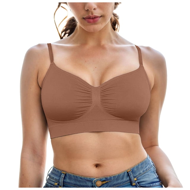 Gubotare Plus Size Sports Bras for Women High Impact Sports Bras for Women Padded Sports Bras for Women Workout Bras for Women Racerback Bras Yoga Bras (Coffee,S)