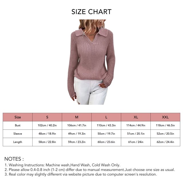 Women's Lapel Sweater, Women's Knitted Sweater Long Sleeve Casual Slim For Home Office ANGGREK Otros