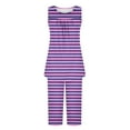 thumbnail image 5 of HVOBTTY Women's Camisole and 7/8th Pants Pajama Sets, Pajama Sets for Women, Women's Casual Comfortable Print Round Neck Sleeveless Top and 7/8th Pants Two Piece Pajama Sets Purple, M, 5 of 5