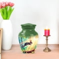 thumbnail image 7 of JAGASY Rabbit Funeral Urn for Ashes Adult Male, Green Small Urns for Human Ashes Keepsake, Forest Trees & Sunlight Decorative Urns for Mother, Memorial Urn for Father, (3 Inch), 7 of 7
