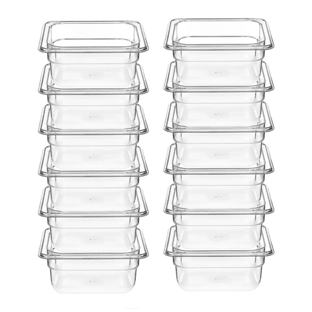 Juego 12 Insertos 1/6 Sexto 6.3 Cm Policarbonato Malubero Transparente