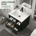 thumbnail image 4 of ELECWISH 24" Black Single Bathroom Vanity Set - Floating Wall Mounted Cabinet, Modern Style Vanity Combo (Faucet Not Included), 4 of 11