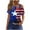 012-blue womens 4th of july shirts, variant on UPPADA 4th of July Shirts for Women Going Out Summer Tops Trendy 3/4 Sleeve Patriotic Tshirts Crewneck USA Flag Print Blouses Camisas Casuales de Mujer Bonitas