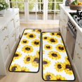 thumbnail image 4 of Kitchen Rugs Sets Of 2,White Yellow Sunflower Pattern Anti Fatigue Kitchen Mat Rugs Non Slip Washable,Decorative Kitchen Floor Mats for Kitchen,Sink,Laundry,17"x47"+17"x47", 4 of 5