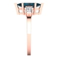 thumbnail image 3 of Three-Stone Engagement Ring for Women - 2ct Natural London Blue Topaz in 14K Rose Gold Promise Ring, 3 of 6