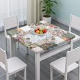 thumbnail image 3 of Pioneer Flower Floral Print Pattern Square Fitted Tablecloth with Elastic Edge,Square Table Cover,Washable Elastic Table Cover for Home Kitchen Party Decor 34"x34", 3 of 6