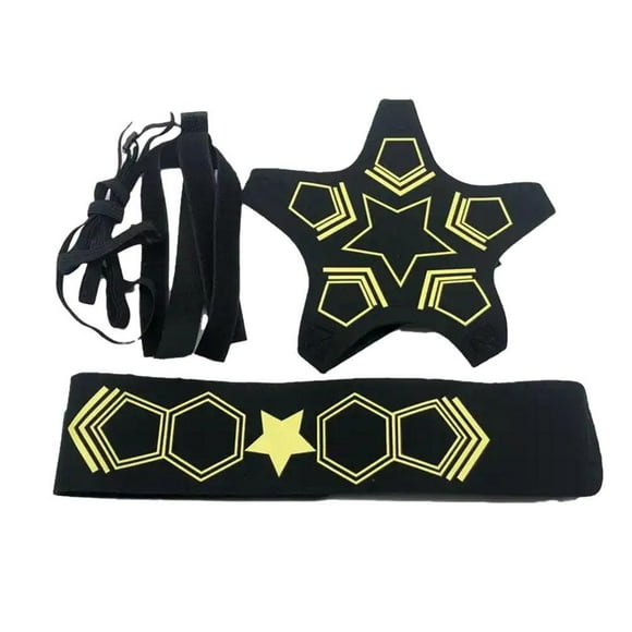 RJSQAQE Football Training Belt,Soccer Volleyball Rugby Kick Throw Solo Practice Training Aid,Five Star Shape Solo Soccer Ball Bungee Kicking Trainer for Kids A6W4