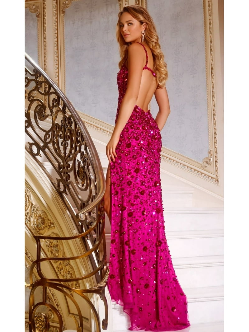 Jovani Long Prom 2026 Dress: 44440 Fuchsia Pink Size 2 - Walmart.com