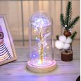 thumbnail image 2 of Regalos de Navidad y San Valentín, tres flores de papel dorado, adornos de cubierta de vidrio, luces LED luminosas creativas, regalos decorativos, 2 of 4