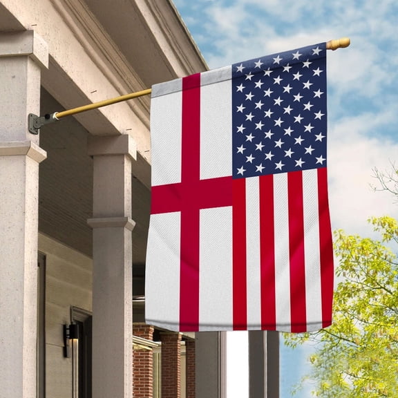 American England Flag English Friendship U.S.A Memorial Day Patriotic For Garden Flag, Double-Sided Decorative Outdoor Flag, Patriotic Polyester Yard Flag 12 x 18 in