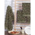 thumbnail image 2 of Sage Green Floral Kitchen Dish Towels for Drying Dishes Set of 2, Ethnic Tribe Abstract Art Flowers Waffle Weave Microfiber Hand Tea Bathroom Towels Quick Dry & Absorbent Towel 15.7x23.6, 2 of 7