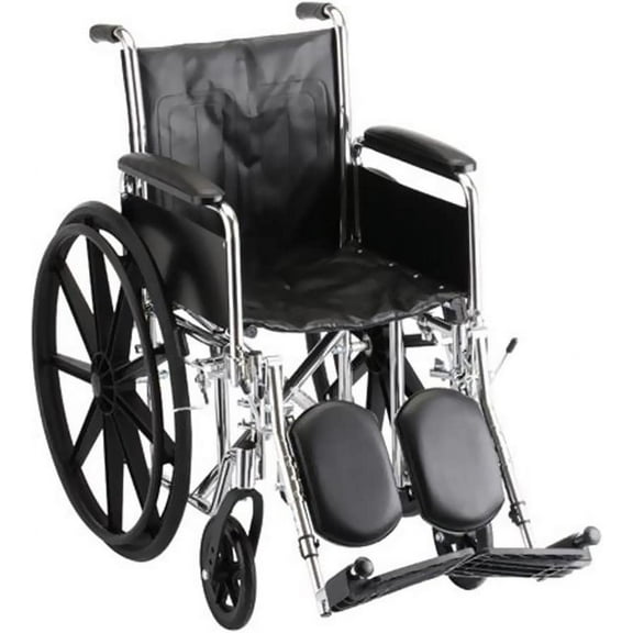 16 Inch Steel Wheelchair w/ Detachable Arms & Elevating Leg Rests - 1 Each / Each - 5166SE