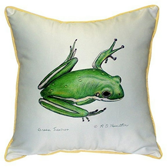 Betsy Drake ZP040 22 x 22 in. Green Treefrog Extra Large Zippered Pillow