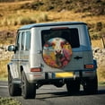 thumbnail image 3 of Fotbe Yellow Daisy Cow Spare Tire Cover Thickening Universal Fit for Jeep, Trailer, RV, SUV, Truck, Tough Tire Wheel Soft Cover-15 inch, 3 of 8