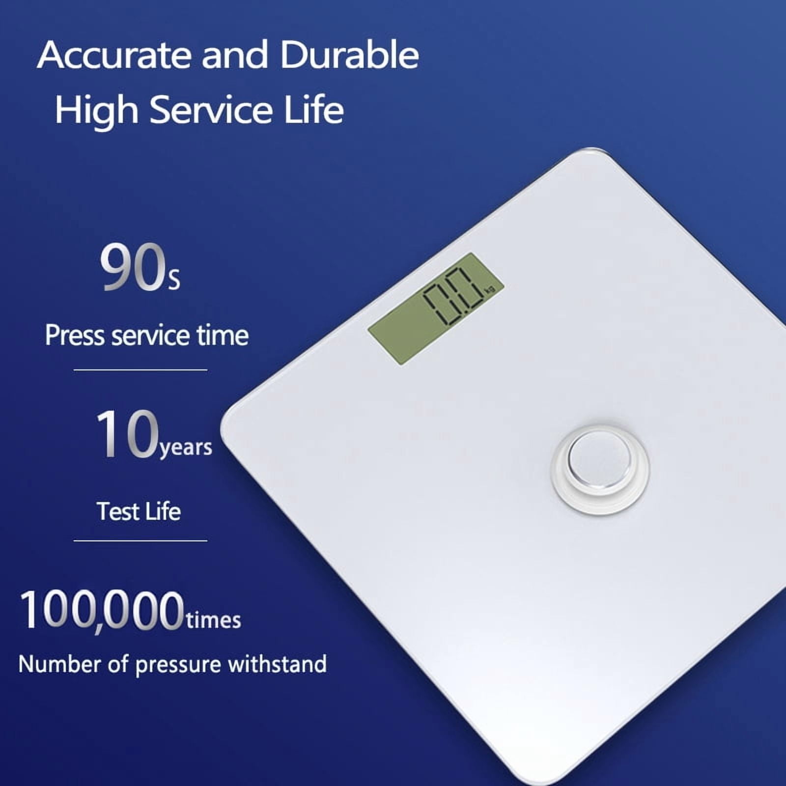 Ueasy Self Electric Body Weight Scale Bathroom Scale for Accurate Measurement Eco-Friendly Battery-Free High Precision Tempered Glass Surface Large LCD Display Non-Slip Design 360LB Capacity