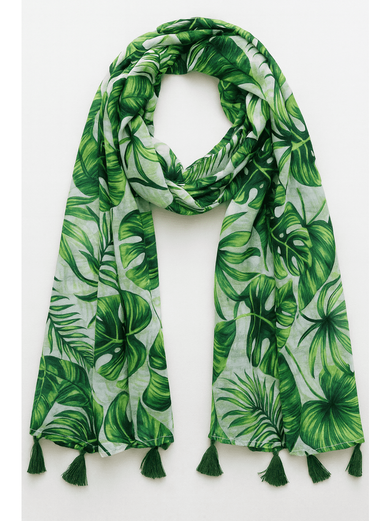 Womens Cozy Tassels Oblong Cotton Scarf Lightweight Shawls Wrap