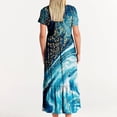 thumbnail image 3 of Qiopertar Robe d'Été Décontractée à Manches Courtes Col Rond Robe Maxi Fluide à Volants de Plage avec Poches Robe à Imprimé Dégradé Grandes Économies de Vacances! jusqu'à 90 % de Réduction, 3 of 5