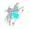 thumbnail image 3 of MULA 925 Sterling Silver Luminous Firefly Ring for Women, Hypoallergenic 5A Zircon Dainty Birthday & Valentine's Day Gift with Box Size 8, 3 of 9