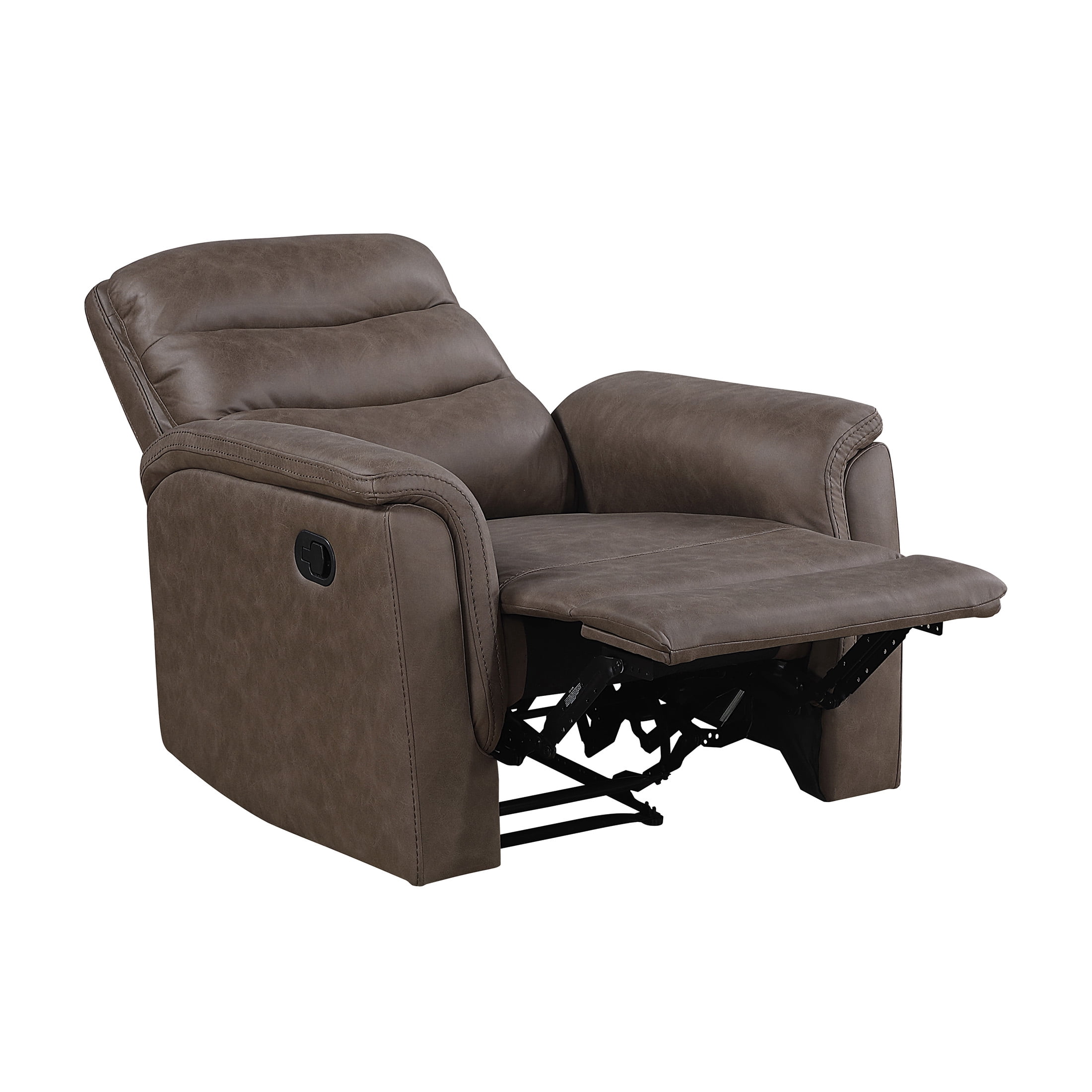 OakvillePark Solstice 38" Wide Microfiber Manual Wall Hugger Reclining Chair, Brown
