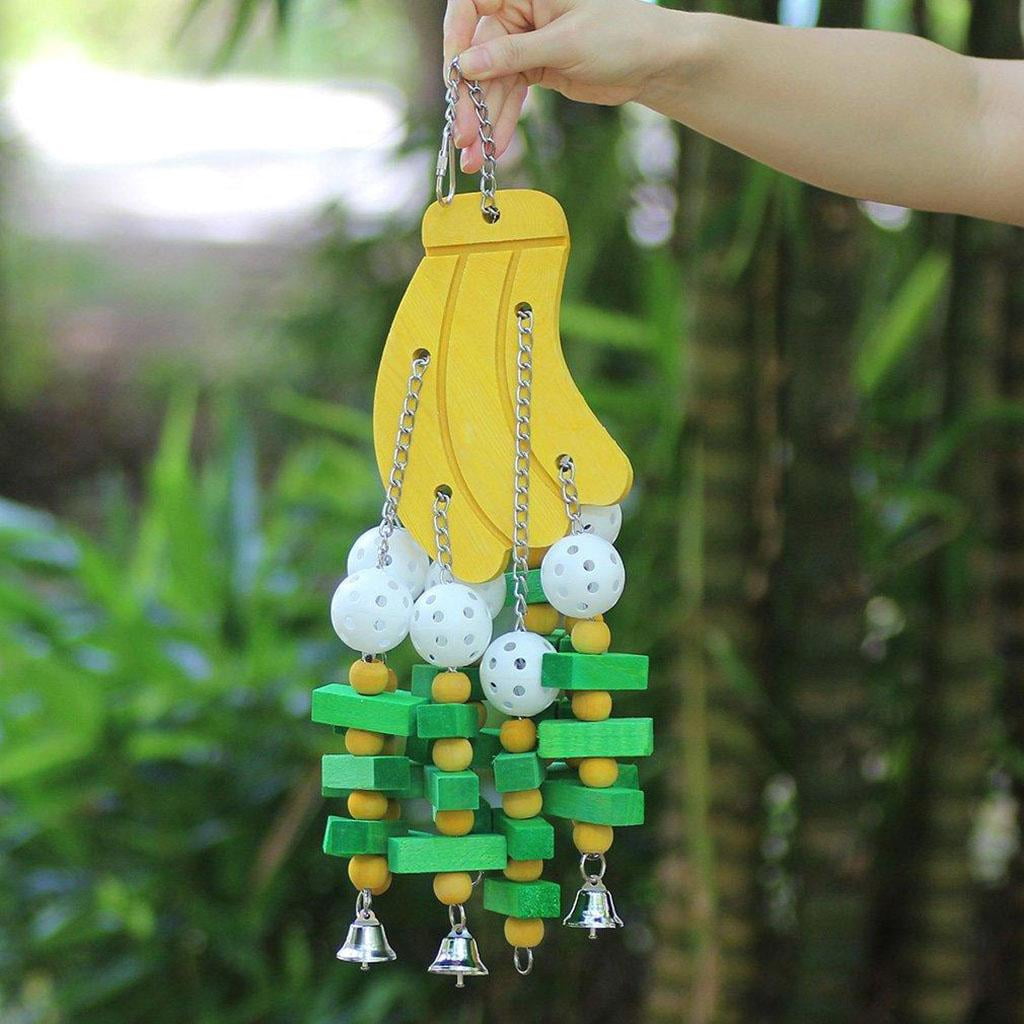 Bvdfgk Bird Chewing Toy Parrot Cage Bite Toys Wooden Block Bird Parrot Toys Type B