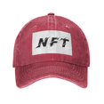 thumbnail image 1 of DouZhe Adjustable Washed Cotton Baseball Cap - NFT Blockchain Prints Vintage Dad Hat Unisex Sports Caps (Red), 1 of 6
