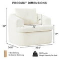 thumbnail image 4 of Fnkosi Accent Chair, Living Room Chairs with 360-Degree Rotation, Corduroy Fabric Reading Chair, No Assembly Required, Single, Cream, 4 of 9