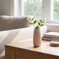thumbnail image 5 of REGALWOVEN Small Ceramic Bud Modern Cylinder Vase, Ribbed Decorative Flower Vase for Shelf & Bathroom, TBoho Home Decor Accent Pink 2.4"L x 2.4"W x 5.1"H, 5 of 5