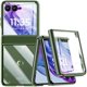 thumbnail image 1 of wonima11 Transparent Case for Motorola Razr 50 Ultra with Built-in Screen Protector & Hinge Protection, Luxury Crystal Clear Hard PC Plating Slim Shockproof Cover for Motorola Razr+ 2024 (Green), 1 of 1