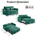 thumbnail image 2 of Avobird 3-in-1 Velvet Convertible Sleeper Sofa, Pull Out Couch Bed with Adjustable Backrest & Storage, Green, 2 of 5