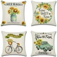 thumbnail image 1 of Linen printed pillowcase four piece set comfortable soft home decor detachable pillowcase, 1 of 4