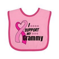 Inktastic Breast Cancer Awareness I Support My Grammy with Pink Ribbon Boys or Girls Baby Bib