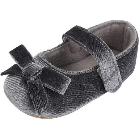 

QWZNDZGR Cozy Fleece Booties Soft Bottom Warm Soft Sole Crib Shoes Toddler Shoes Mary Jane Flats for Little Kids Toddler
