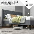 thumbnail image 6 of Costway Queen Size Upholstered Platform Bed with Button Tufted Wingback Headboard Grey, 6 of 10