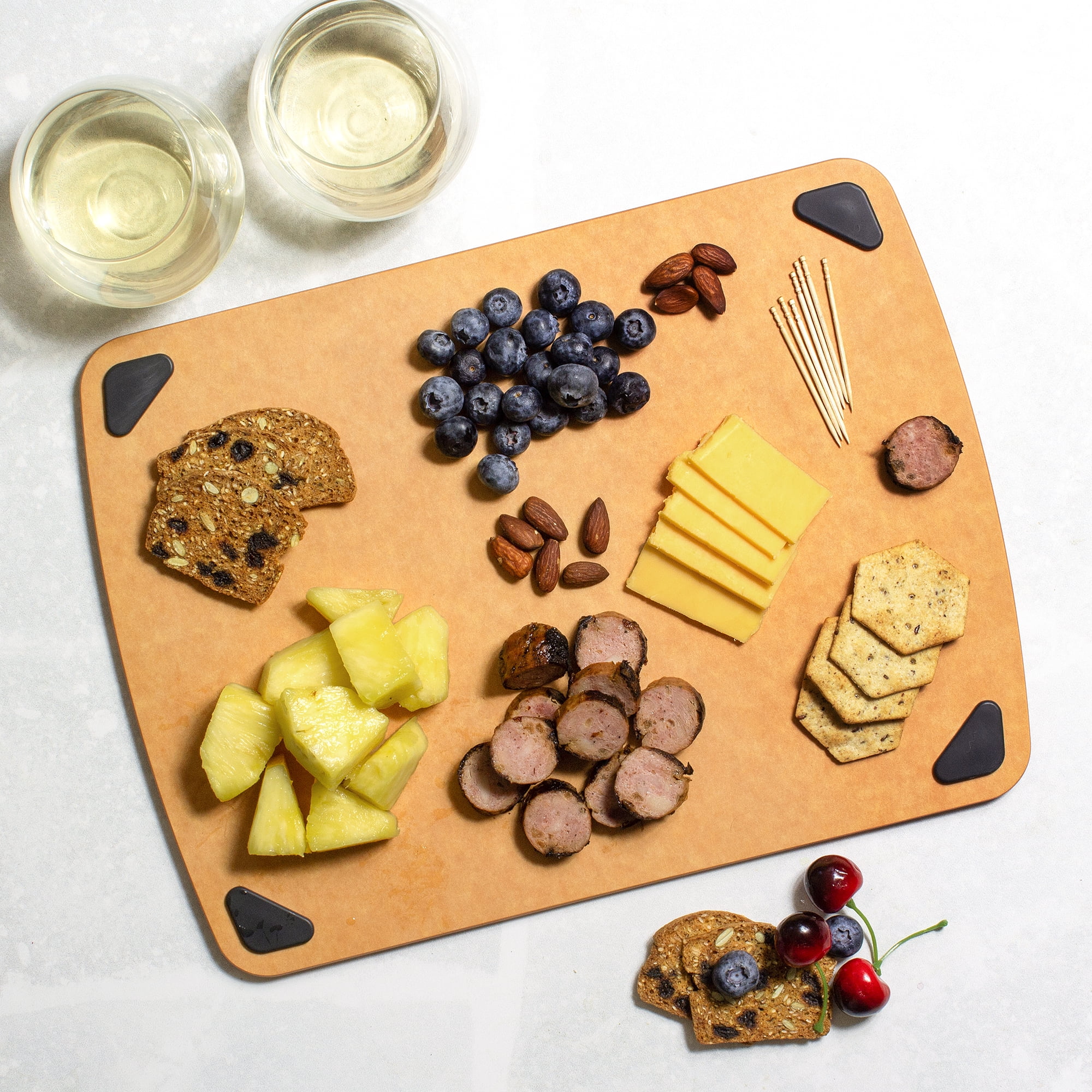 Vellum Wood Fiber Cutting Board with Non-Slip Silicone Feet; Dishwasher Safe Cutting Board for Kitchen, 14-1/2" x 10-3/4"